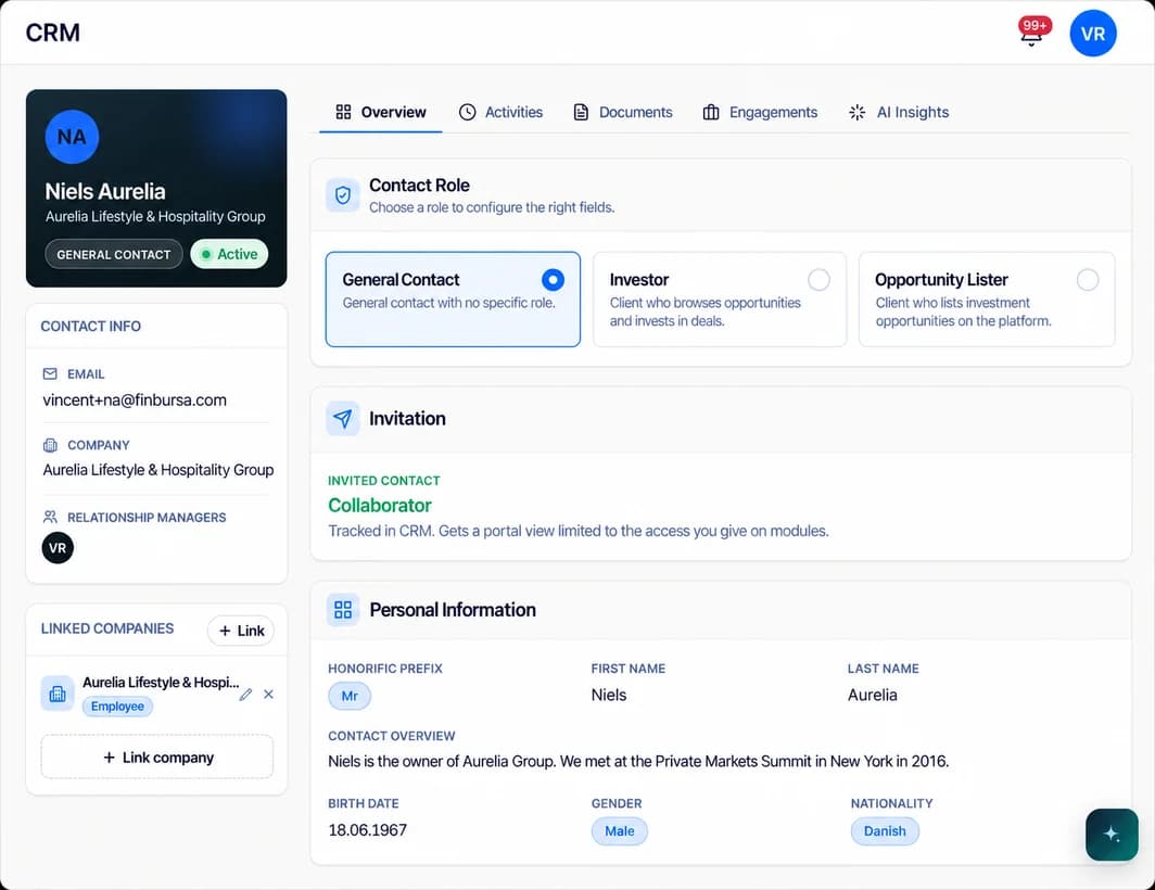 Investment CRM preview